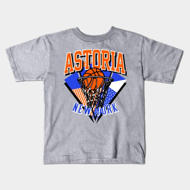 New York Basketball Astoria Throwback Kids T-Shirt by funandgames